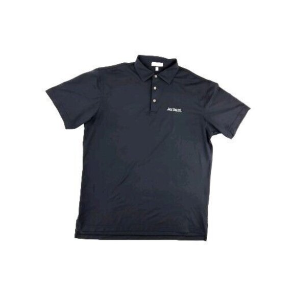 Peter Millar Mens Summer Comfort L Golf Polo Shirt Black Jack Daniels - Picture 1 of 7